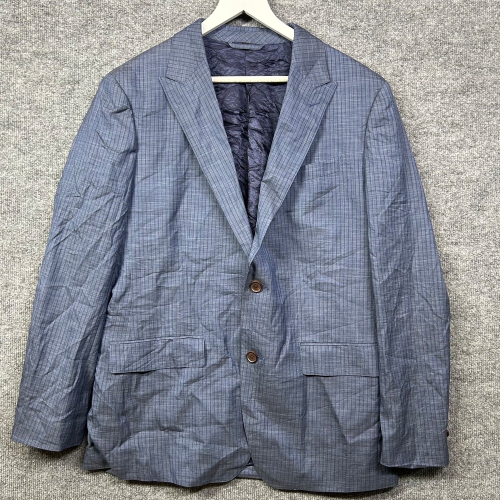 Bonobos Blazer Men 42R Blue Good Plaid Wool Silk Peak Lapel 2-Button Jacket